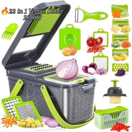 Vegetable & Fruit Chopper 22-in-1 | Multifunctional Food Grater & Slicer