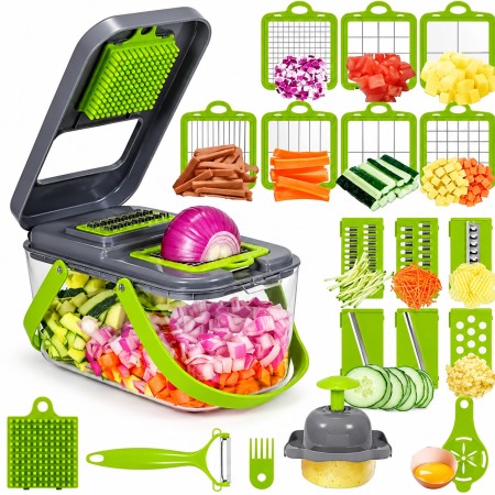 Vegetable & Fruit Chopper 22-in-1 | Multifunctional Food Grater & Slicer